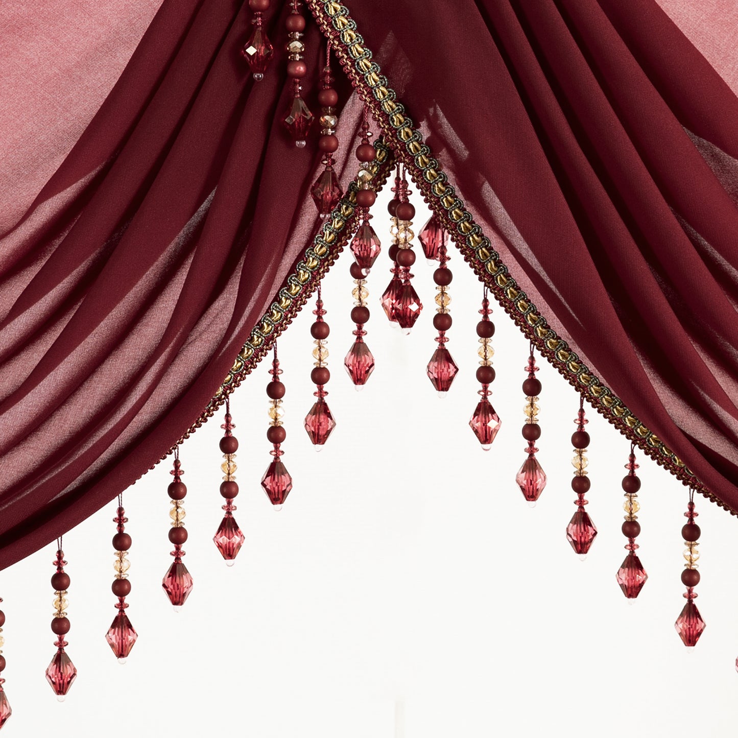 Custom-Made Solid Sheer Waterfall Valance