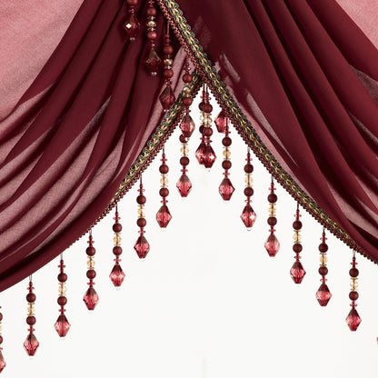 Custom-Made Solid Sheer Waterfall Valance