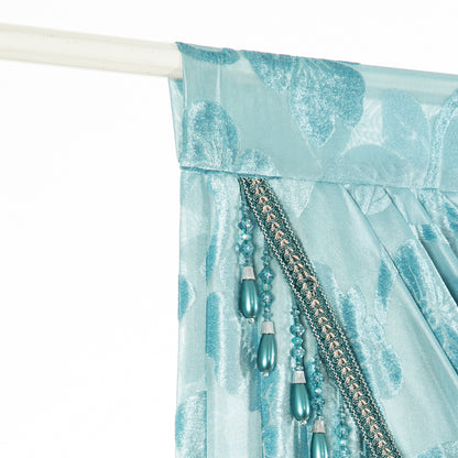 Custom-Made Vintage Jacquard Sheer Waterfall Valance