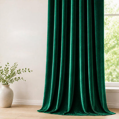Custom-Made Solid Velvet Room Darkening Curtains