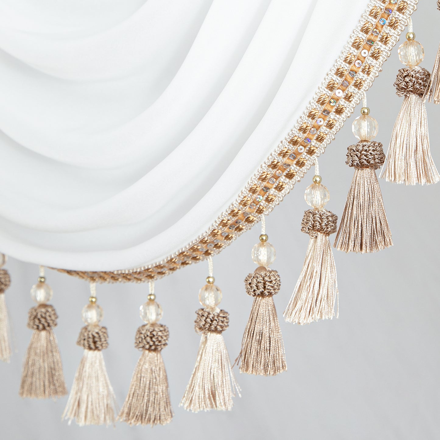 Custom-Made Solid Sheer Waterfall Valance