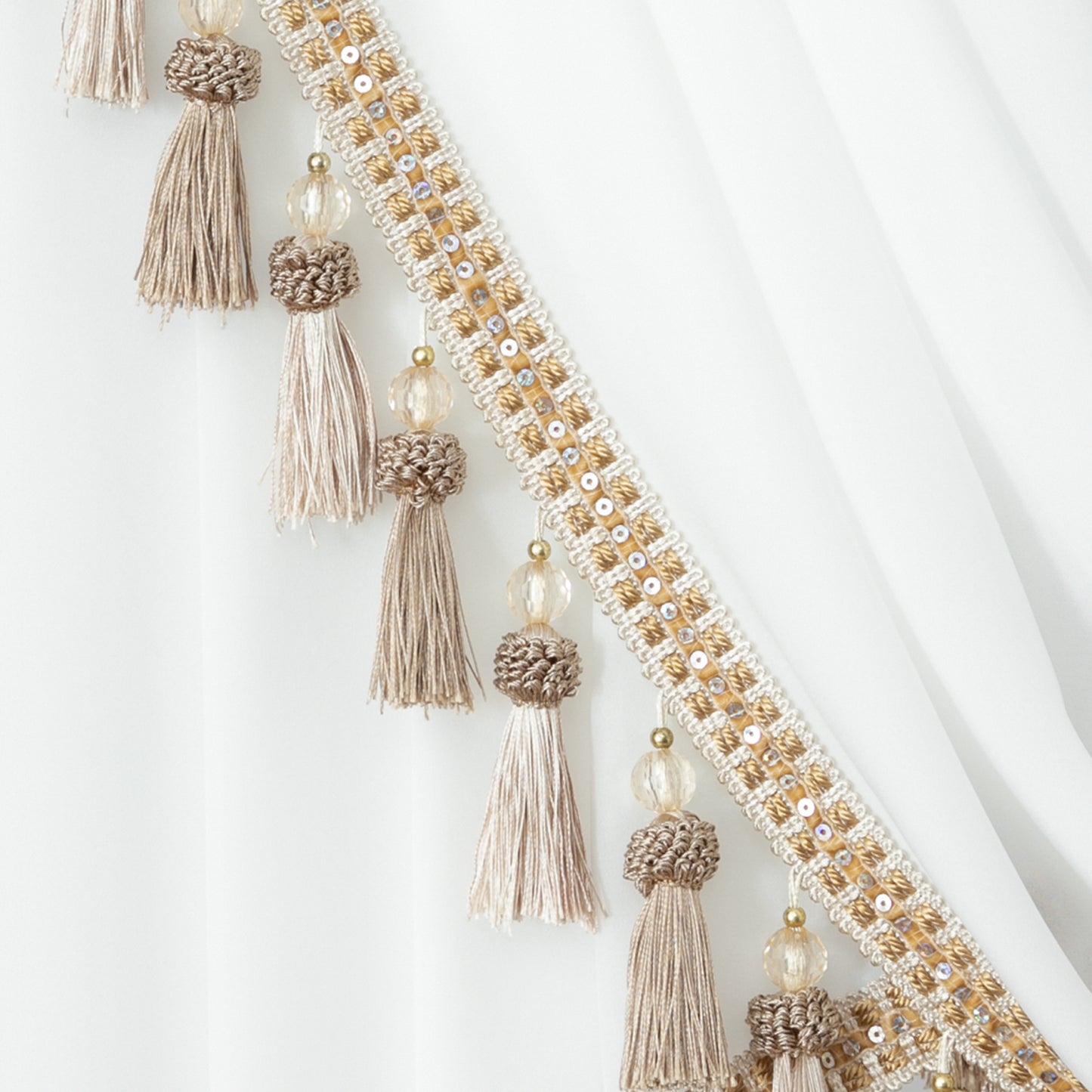 Custom-Made Solid Sheer Waterfall Valance
