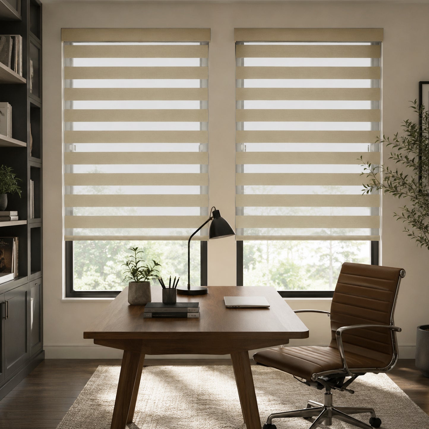 Custom-Made Dual-Layer Zebra Sheer Shades