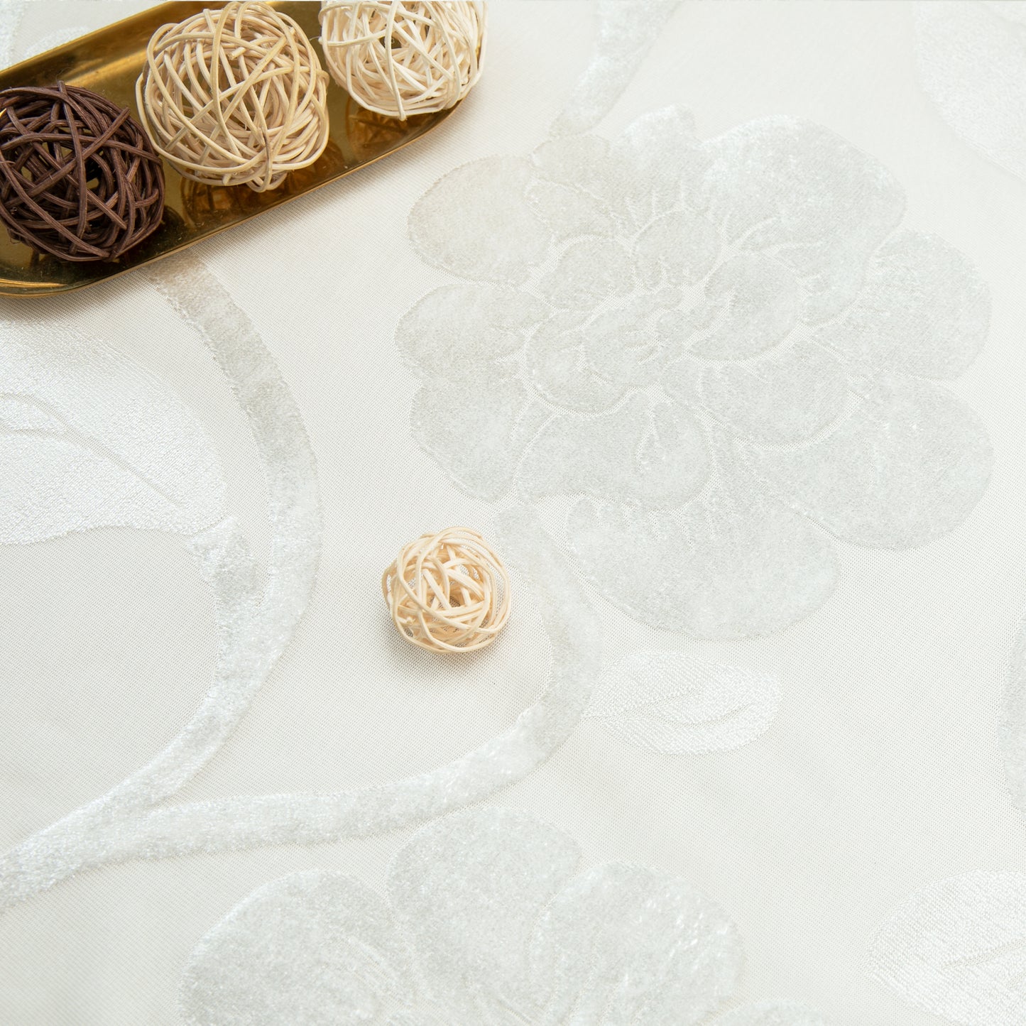 Custom-Made Vintage Jacquard Sheer Waterfall Valance