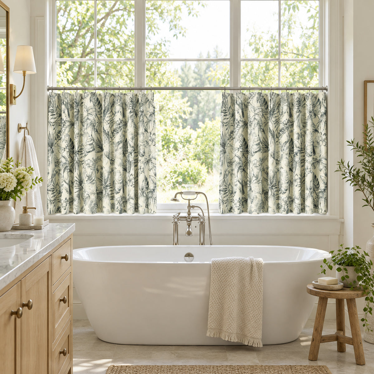 Vintage Floral Cafe Curtains