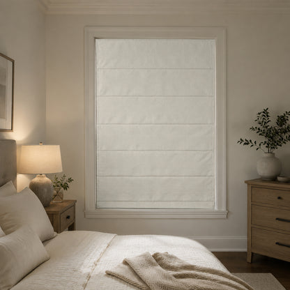 Custom-Made Cordless Textured Linen-Look Roman Shades