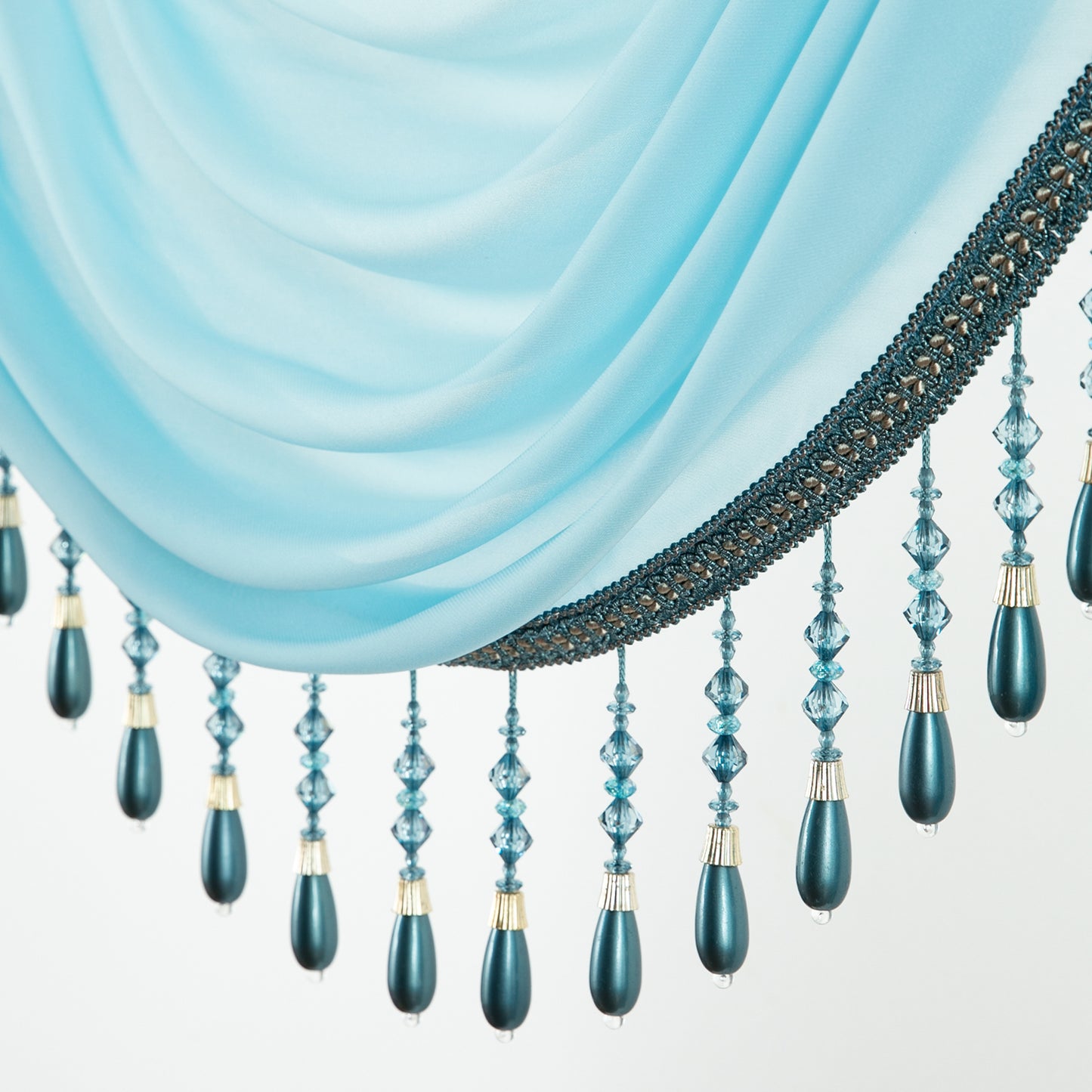 Custom-Made Solid Sheer Waterfall Valance