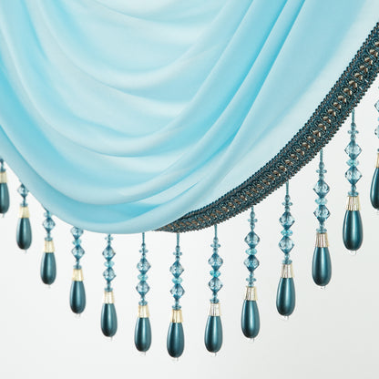Custom-Made Solid Sheer Waterfall Valance