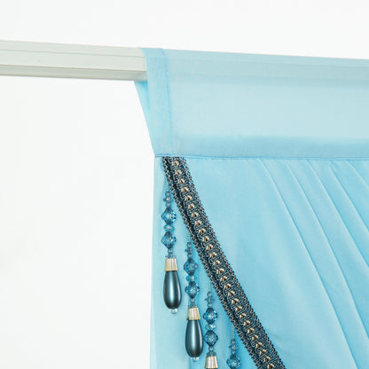 Custom-Made Solid Sheer Waterfall Valance