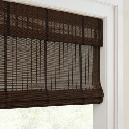 Custom-Made Cordless Natural Bamboo Roman Shades