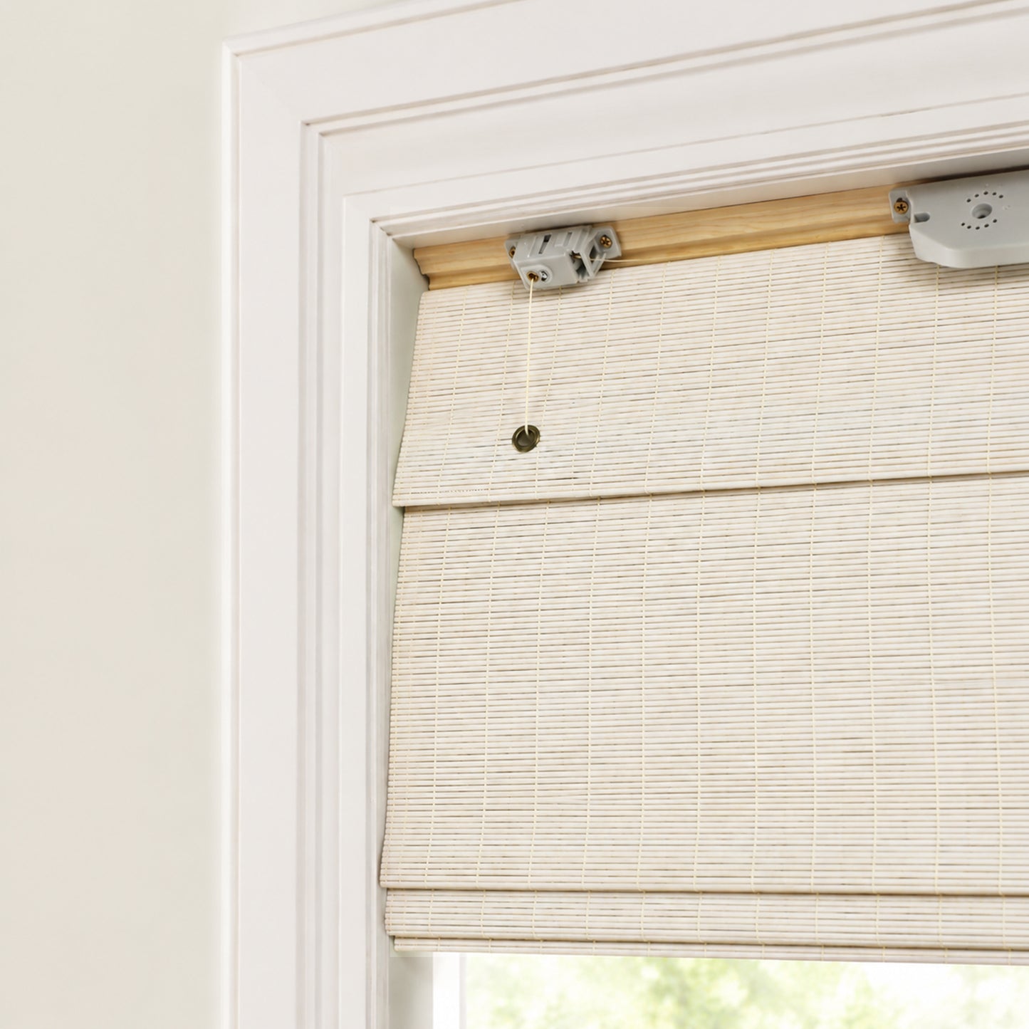 Custom-Made Cordless Natural Bamboo Roman Shades
