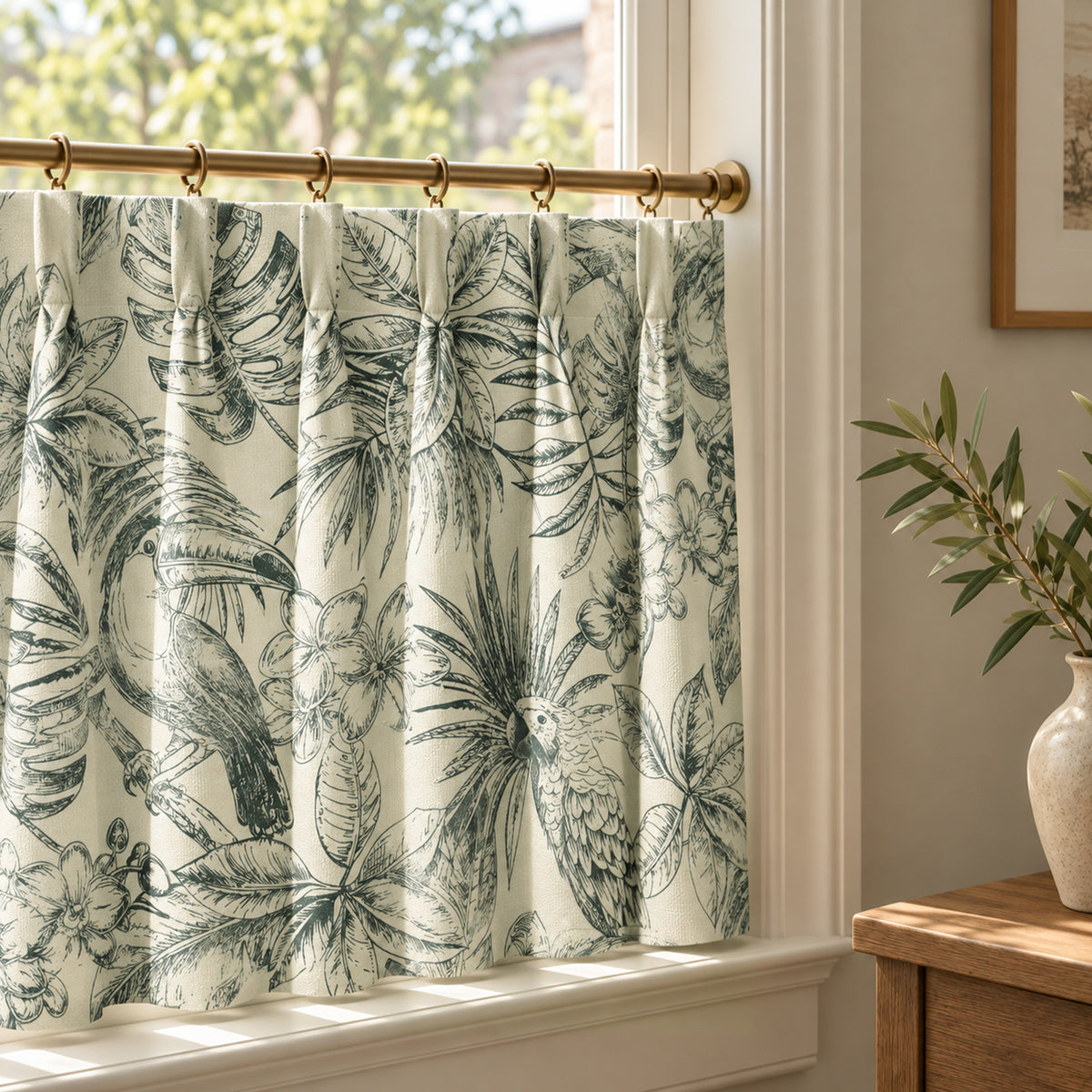 Vintage Floral Cafe Curtains