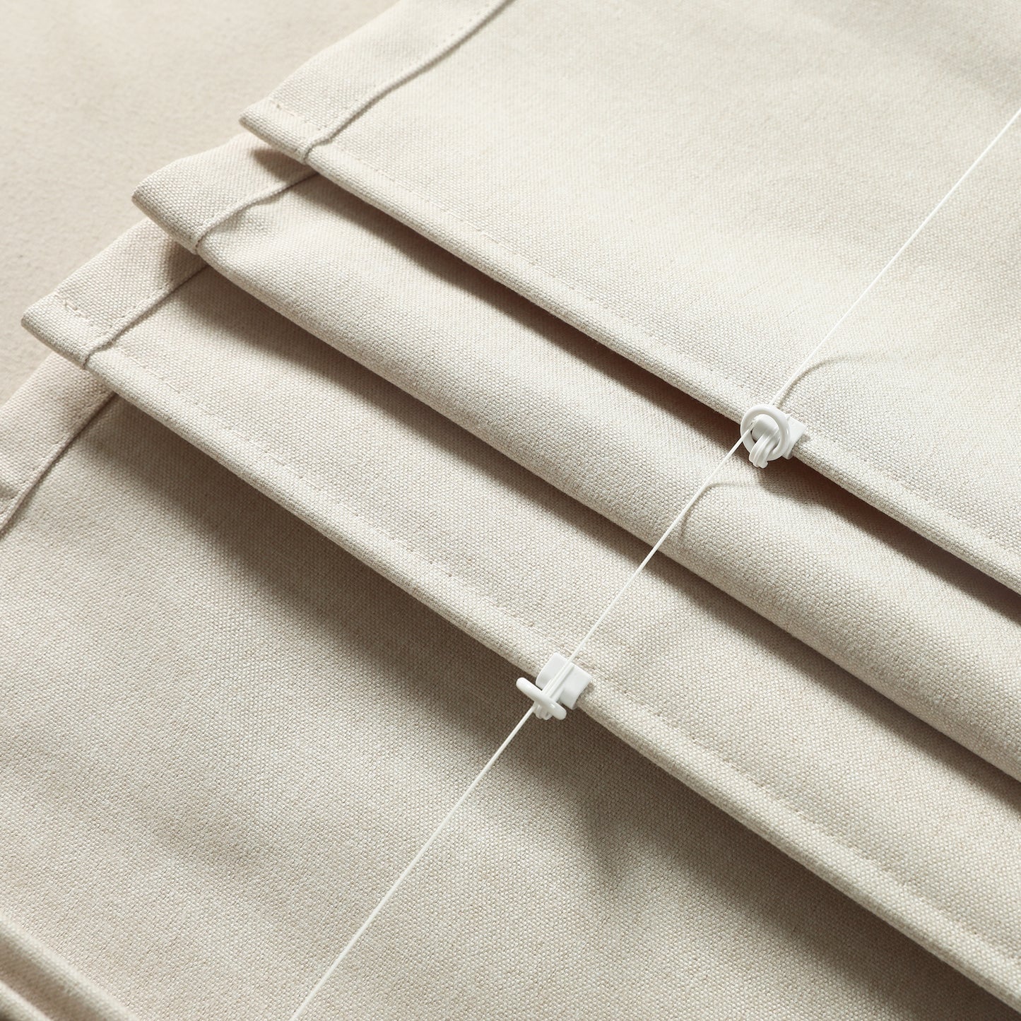 Custom-Made Cordless Textured Linen-Look Roman Shades