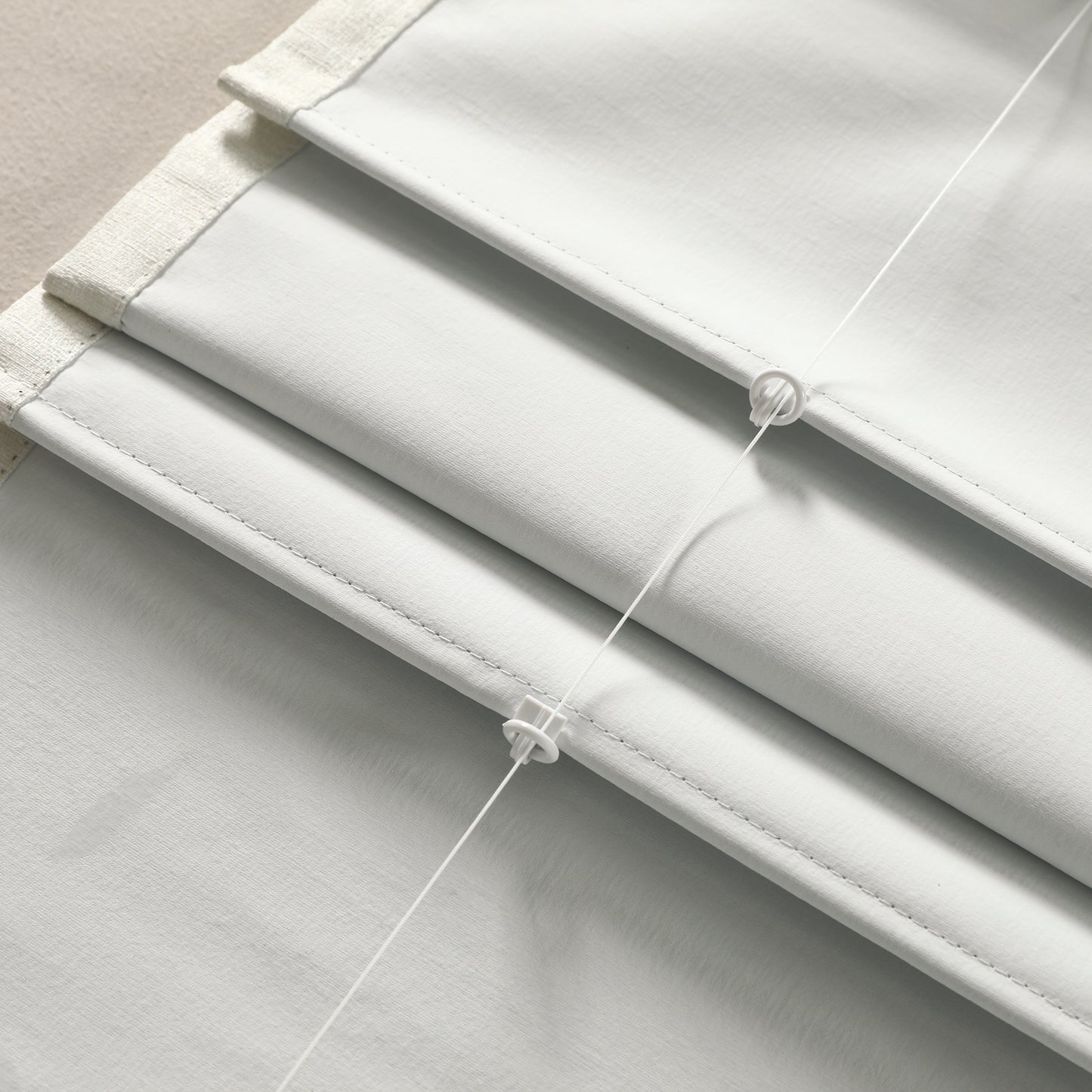 Custom-Made Cordless Textured Linen-Look Roman Shades