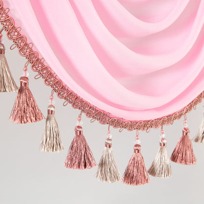 Custom-Made Solid Sheer Waterfall Valance