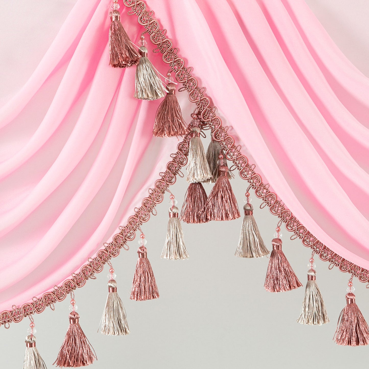 Custom-Made Solid Sheer Waterfall Valance