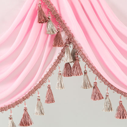 Custom-Made Solid Sheer Waterfall Valance