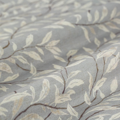 Custom-Made Botanical Leaf Print Linen Light Filtering Curtains