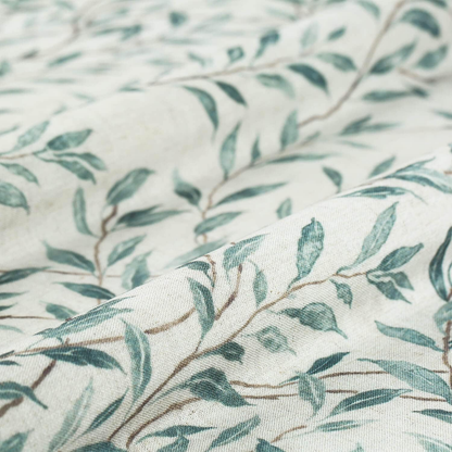 Custom-Made Botanical Leaf Print Linen Light Filtering Curtains