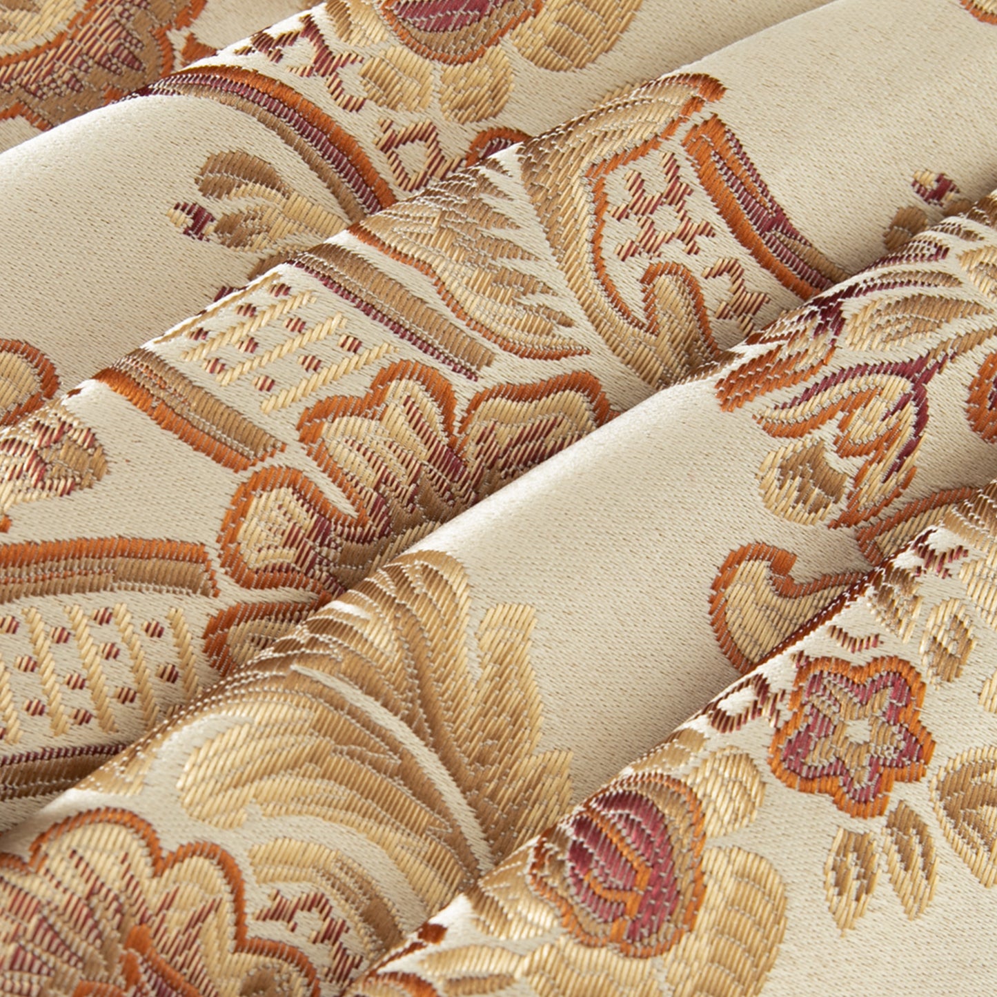 Custom-Made Damask Jacquard Waterfall Valance