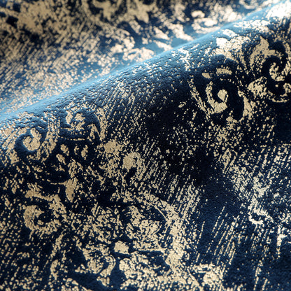 Custom-Made Gold Foil Velvet Waterfall Valance
