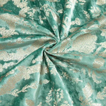 Custom-Made Gold Foil Velvet Waterfall Valance