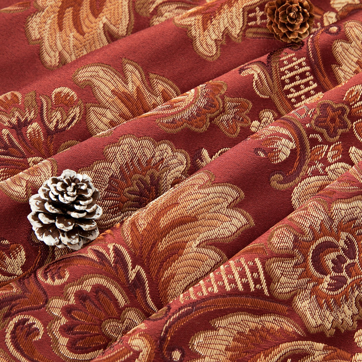 Custom-Made Damask Jacquard Waterfall Valance