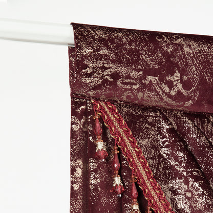 Custom-Made Gold Foil Velvet Waterfall Valance