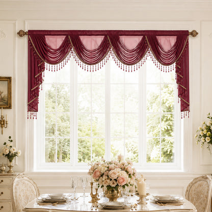 Custom-Made Solid Sheer Waterfall Valance