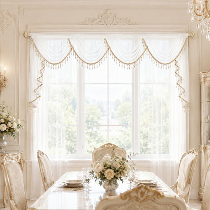 Custom-Made Solid Sheer Waterfall Valance