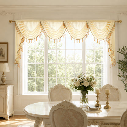 Custom-Made Solid Sheer Waterfall Valance