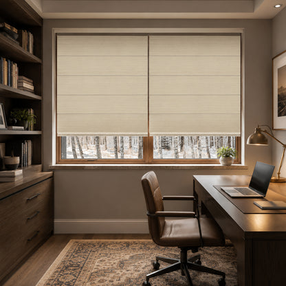 Custom-Made Cordless Textured Fabric Roman Shades