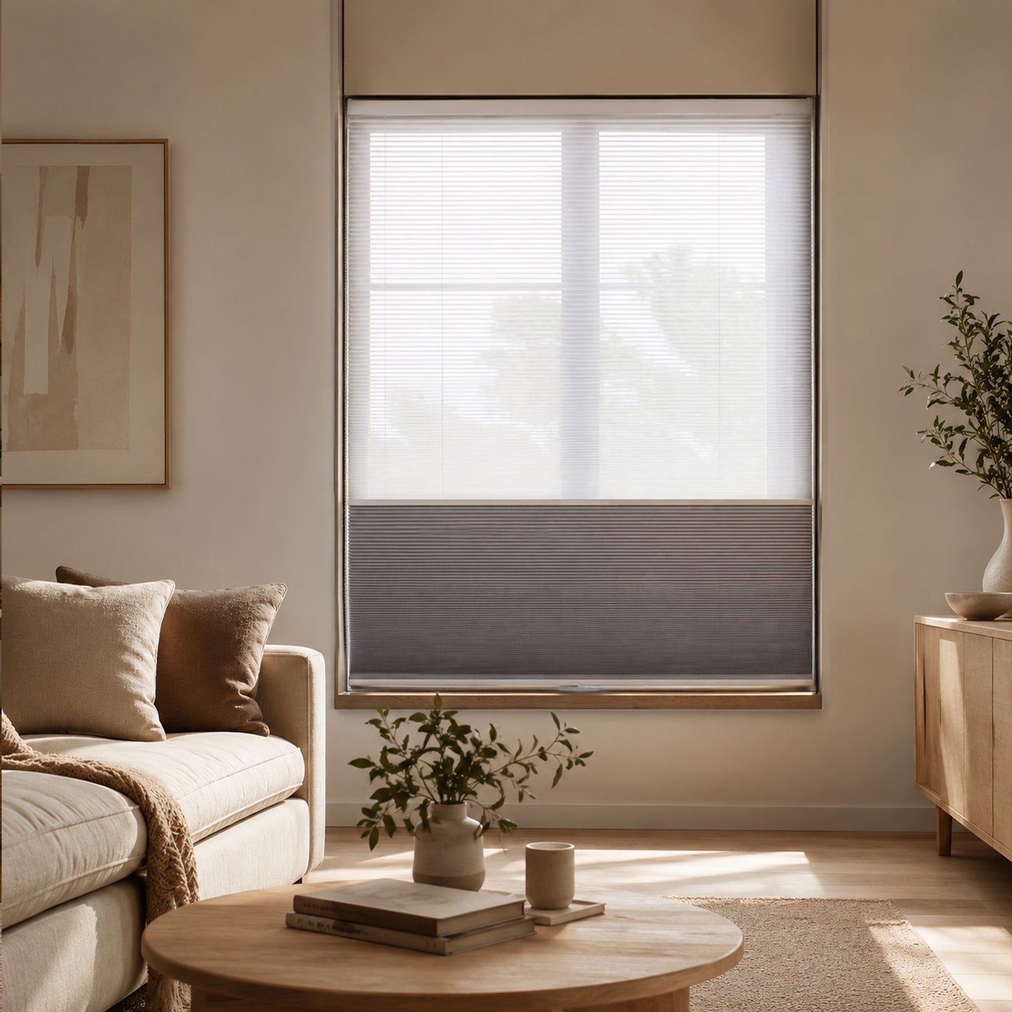 Custom-Made Cordless Blackout Honeycomb Cellular Shades