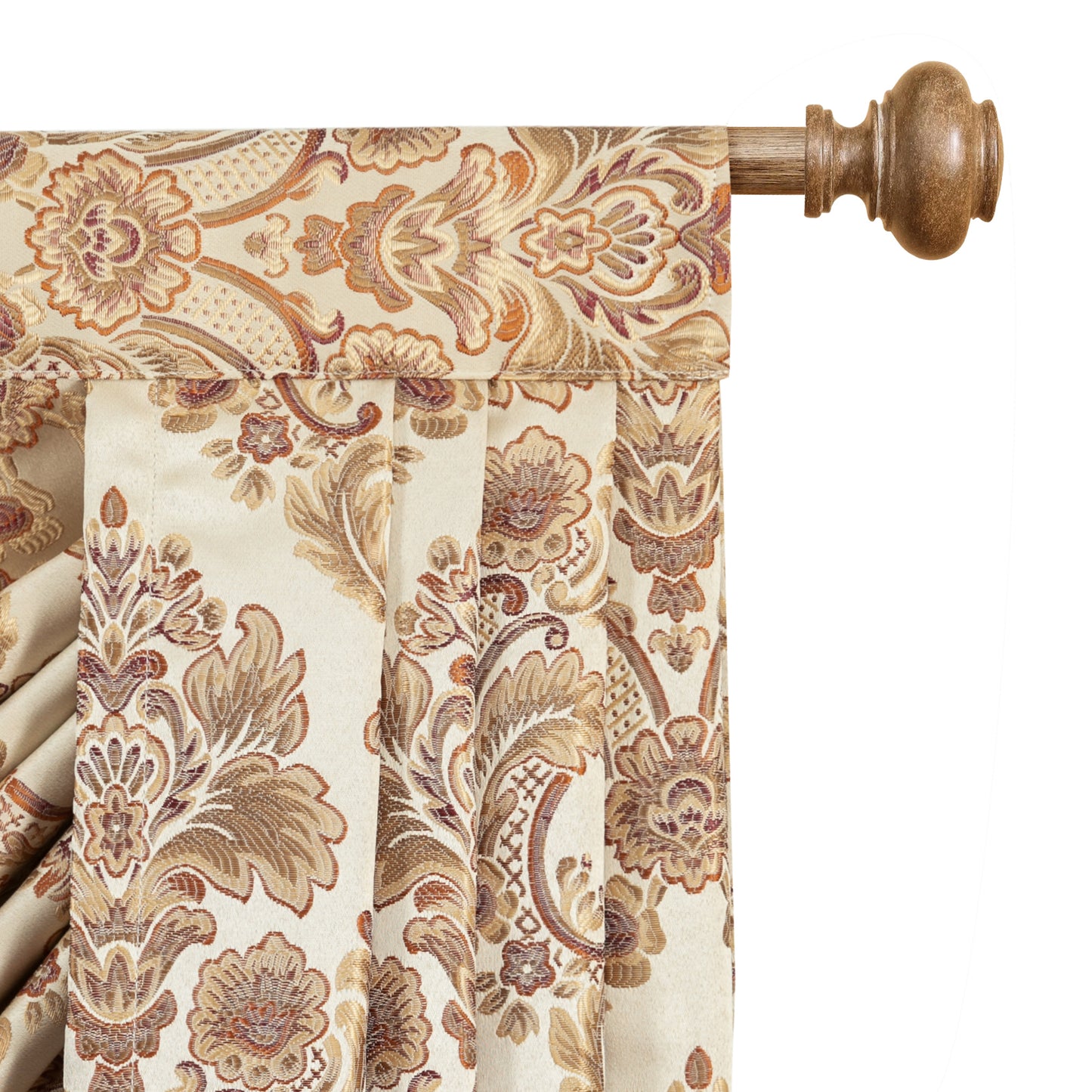 Custom-Made Damask Jacquard Waterfall Valance