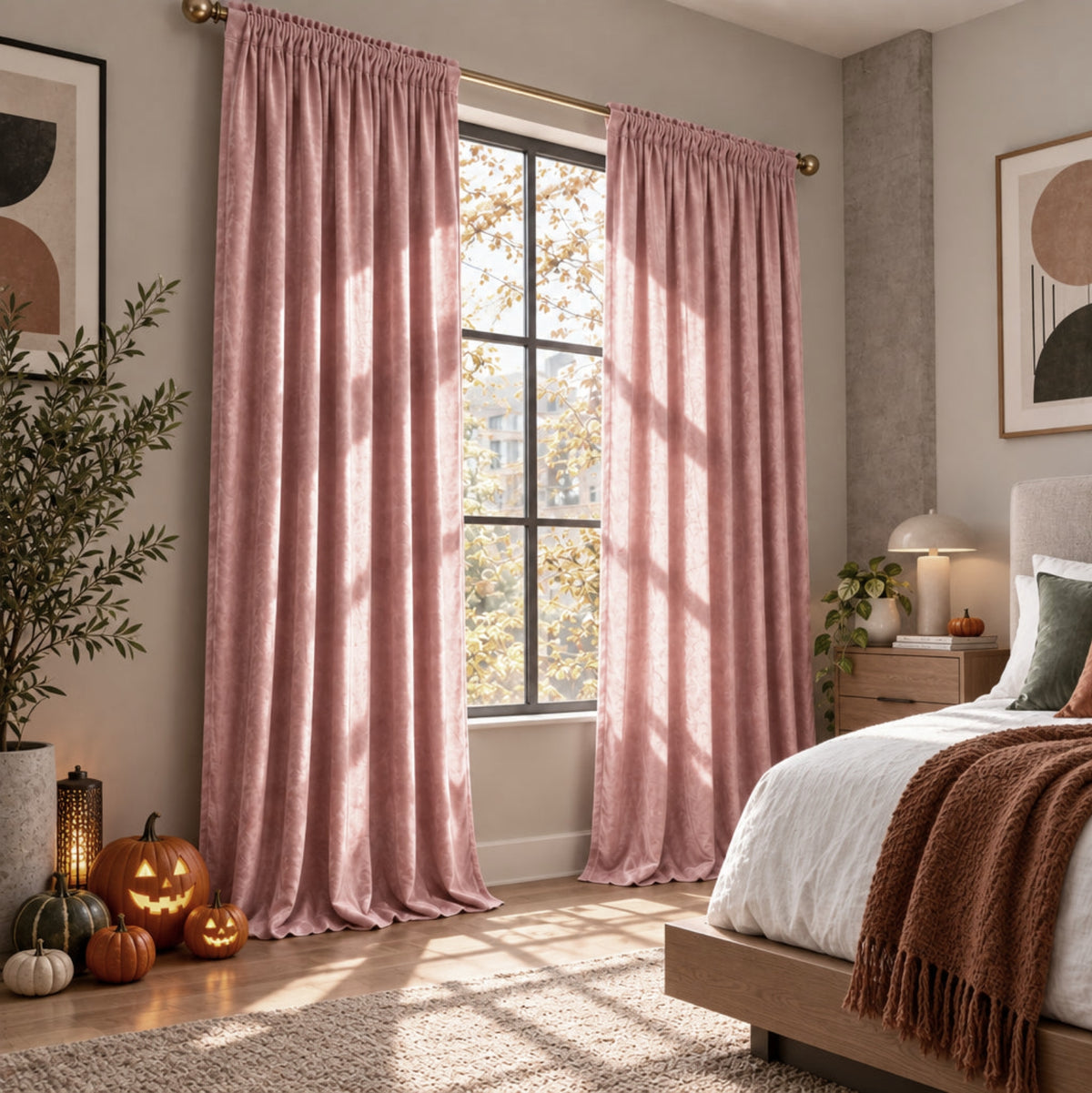 Custom-Made Solid Velvet Room Darkening Curtains