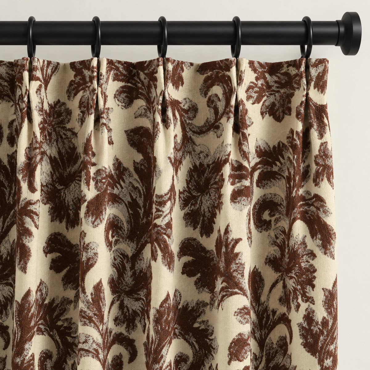 Custom-Made Vintage Floral Toile Room Darkening Curtains