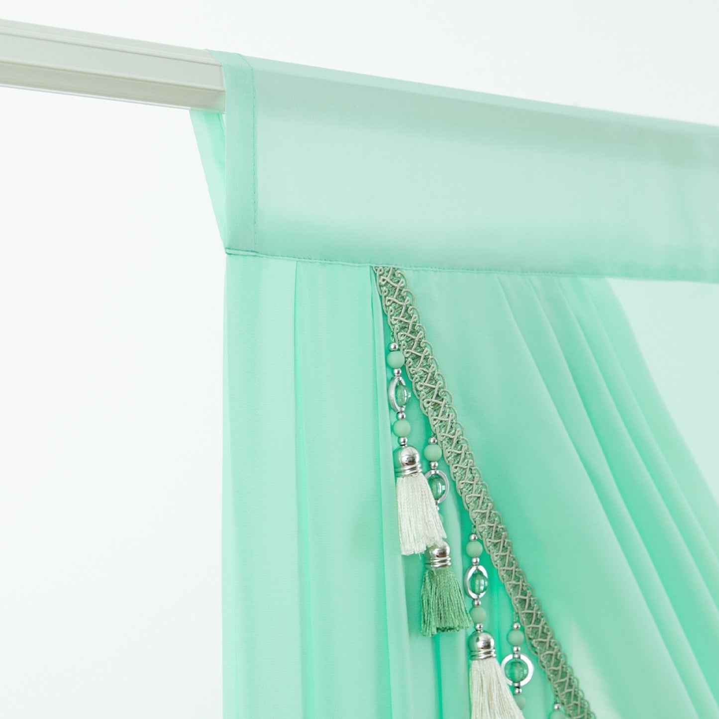 Custom-Made Solid Sheer Waterfall Valance