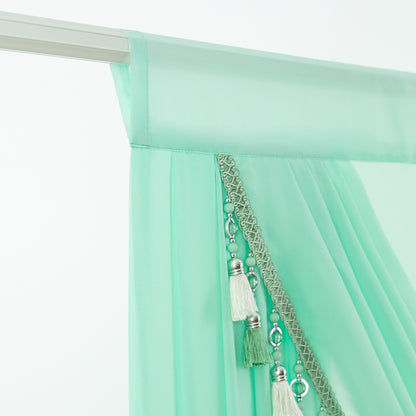 Custom-Made Solid Sheer Waterfall Valance
