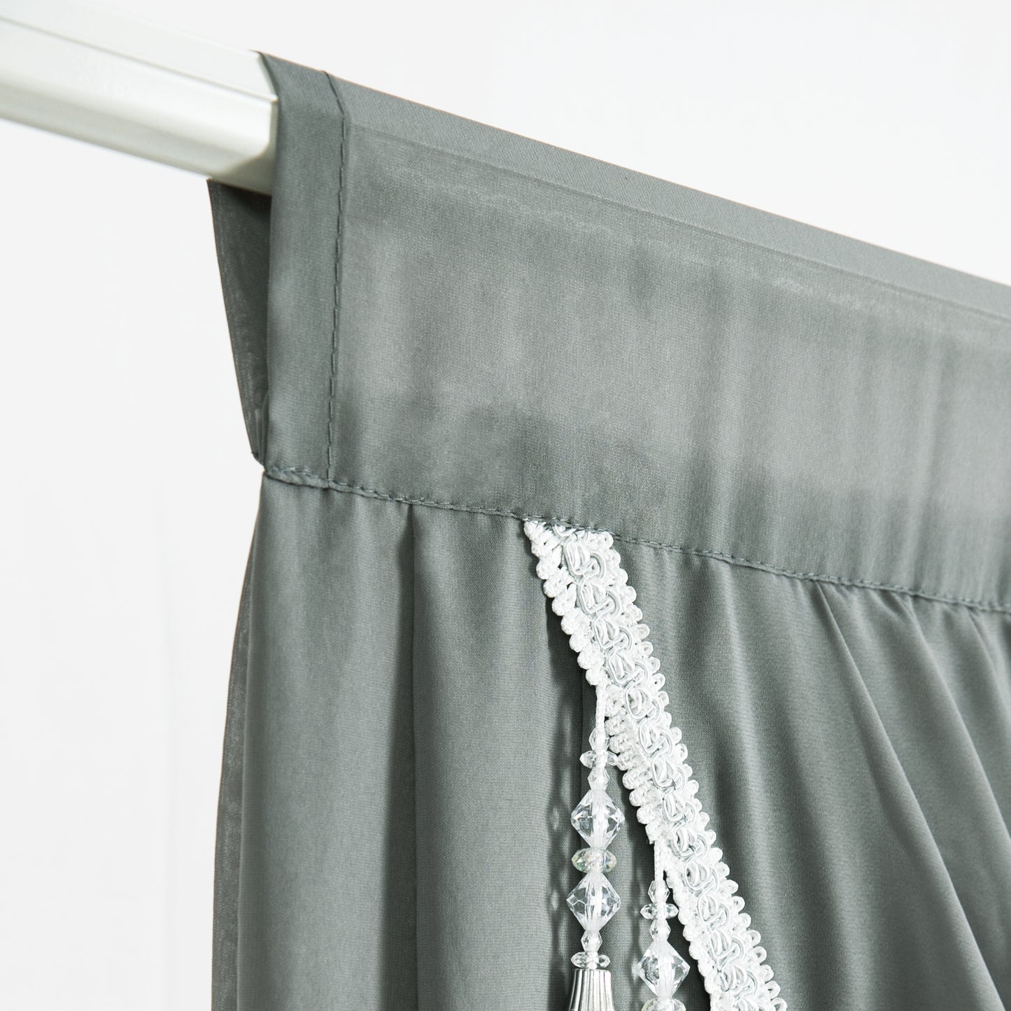 Custom-Made Solid Sheer Waterfall Valance