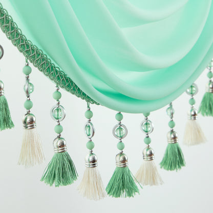 Custom-Made Solid Sheer Waterfall Valance