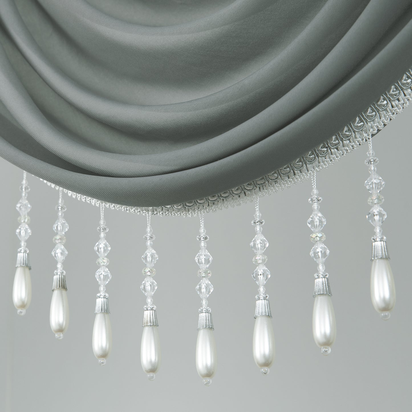 Custom-Made Solid Sheer Waterfall Valance