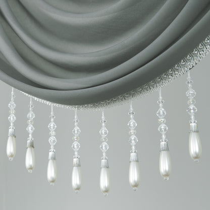 Custom-Made Solid Sheer Waterfall Valance