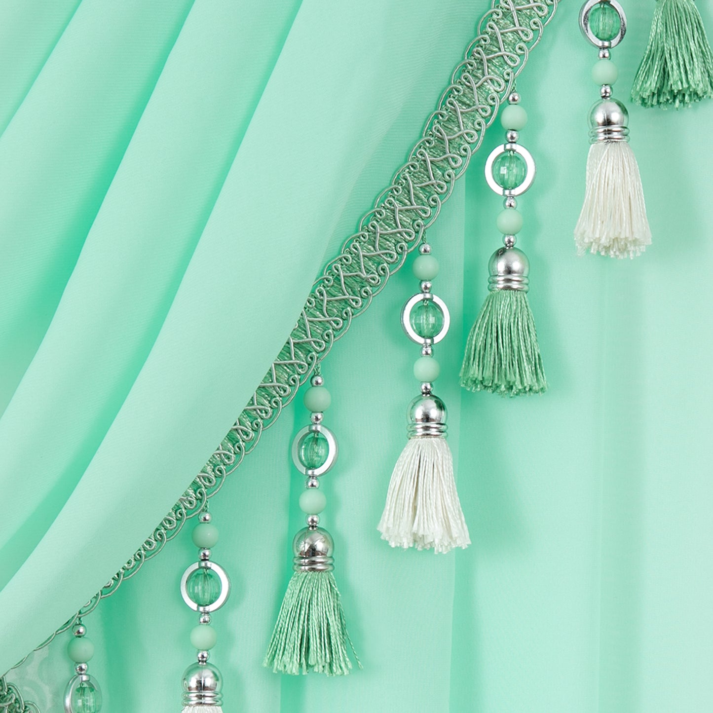 Custom-Made Solid Sheer Waterfall Valance