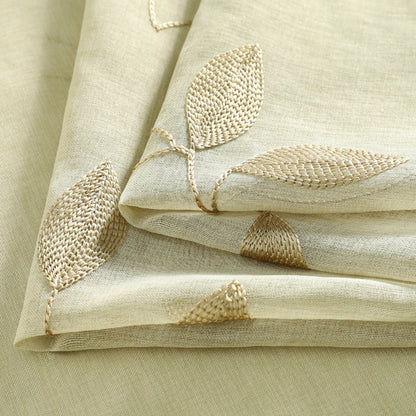 Custom-Made Leaf Embroidered Sheer Curtains