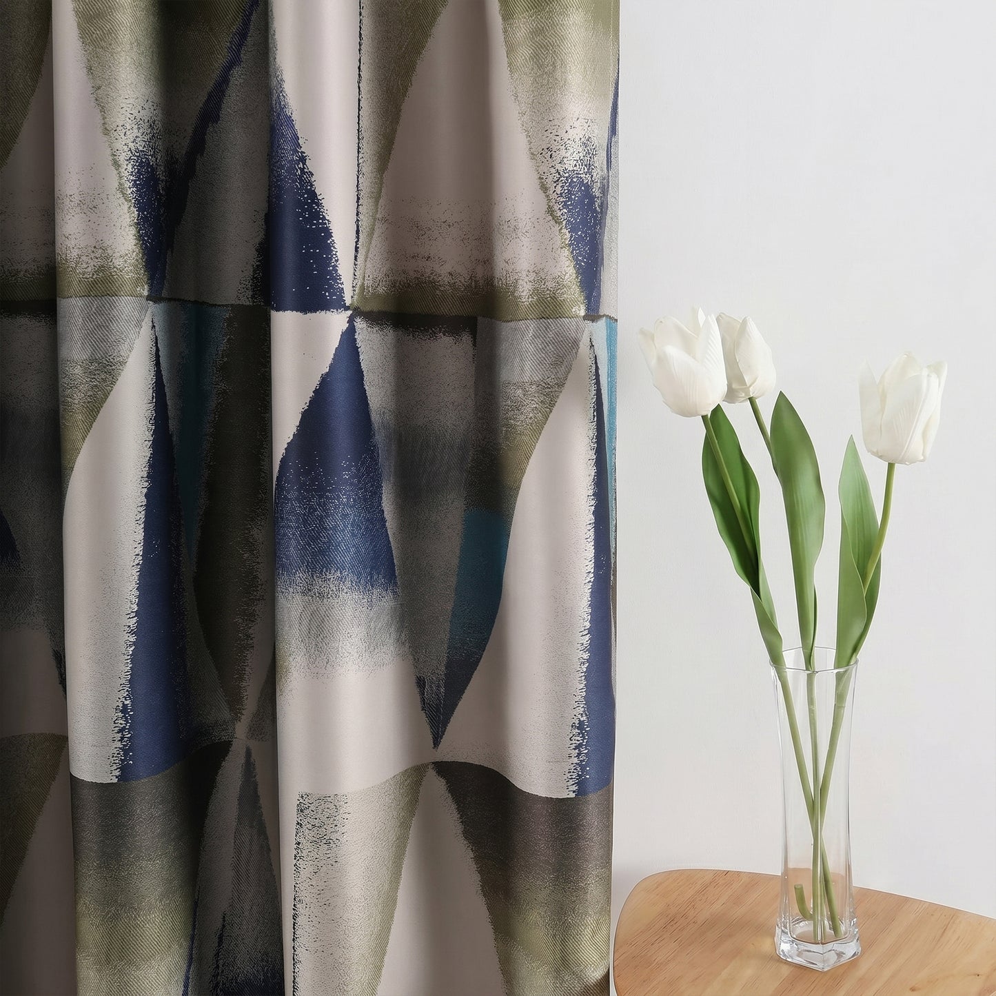 Custom-Made Modern Geometric Print Room Darkening Curtains