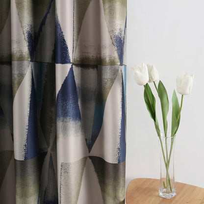 Custom-Made Modern Geometric Print Room Darkening Curtains