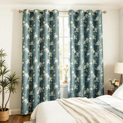Custom-Made Country Floral Print Room Darkening Curtains