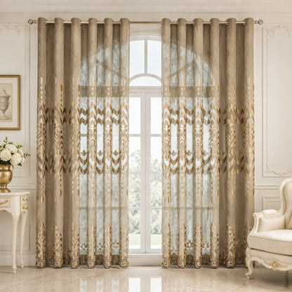 Custom-Made Jacquard Damask Sheer Curtains