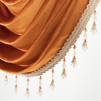 Custom-Made Solid Velvet Waterfall Valance