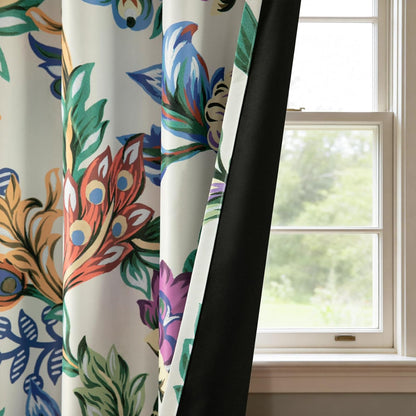 Custom-Made Vintage Floral Print Room Darkening Curtains